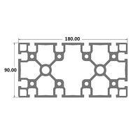 10-18090-0-1000MM MODULAR SOLUTIONS EXTRUDED PROFILE<br>90MM X 180MM, CUT TO THE LENGTH OF 1000 MM